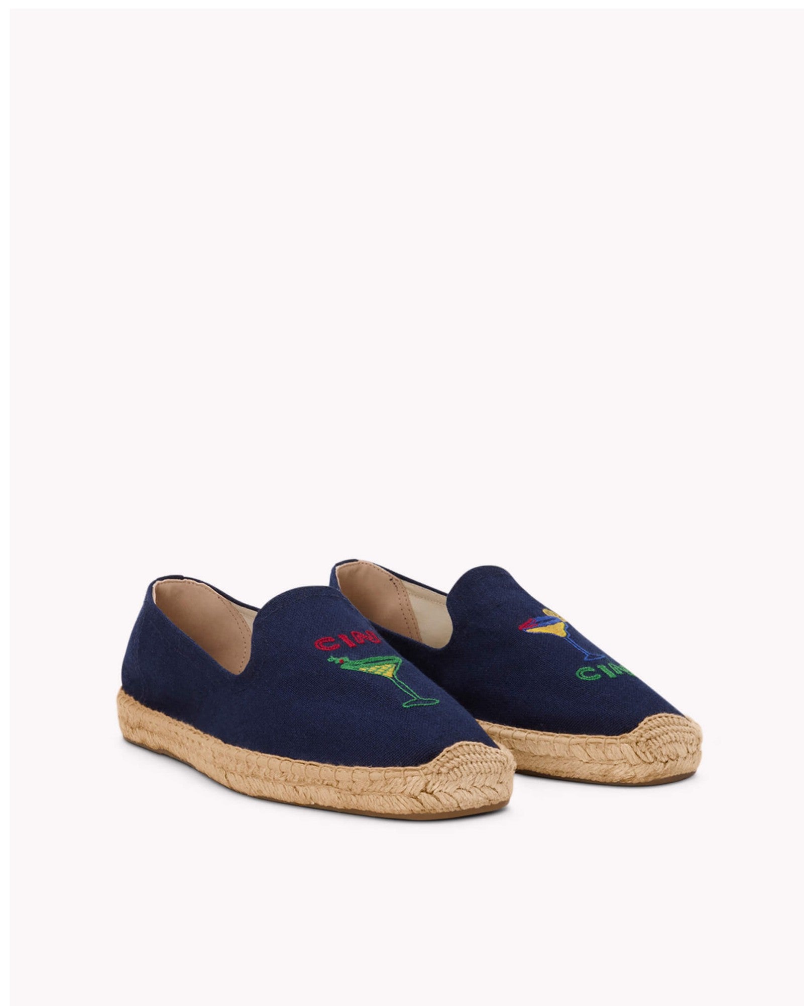 The Smoking Slipper - Embroidery / Cin Cin - Armada Blue - Men's - Men's Espadrilles - Armada Blue - ET2C - 