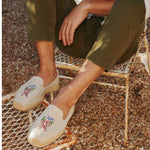 The Smoking Slipper - Embroidery / Just Chillin - Natural Undyed - Men's - Men's Espadrilles - Natural Undyed - ET2C - 