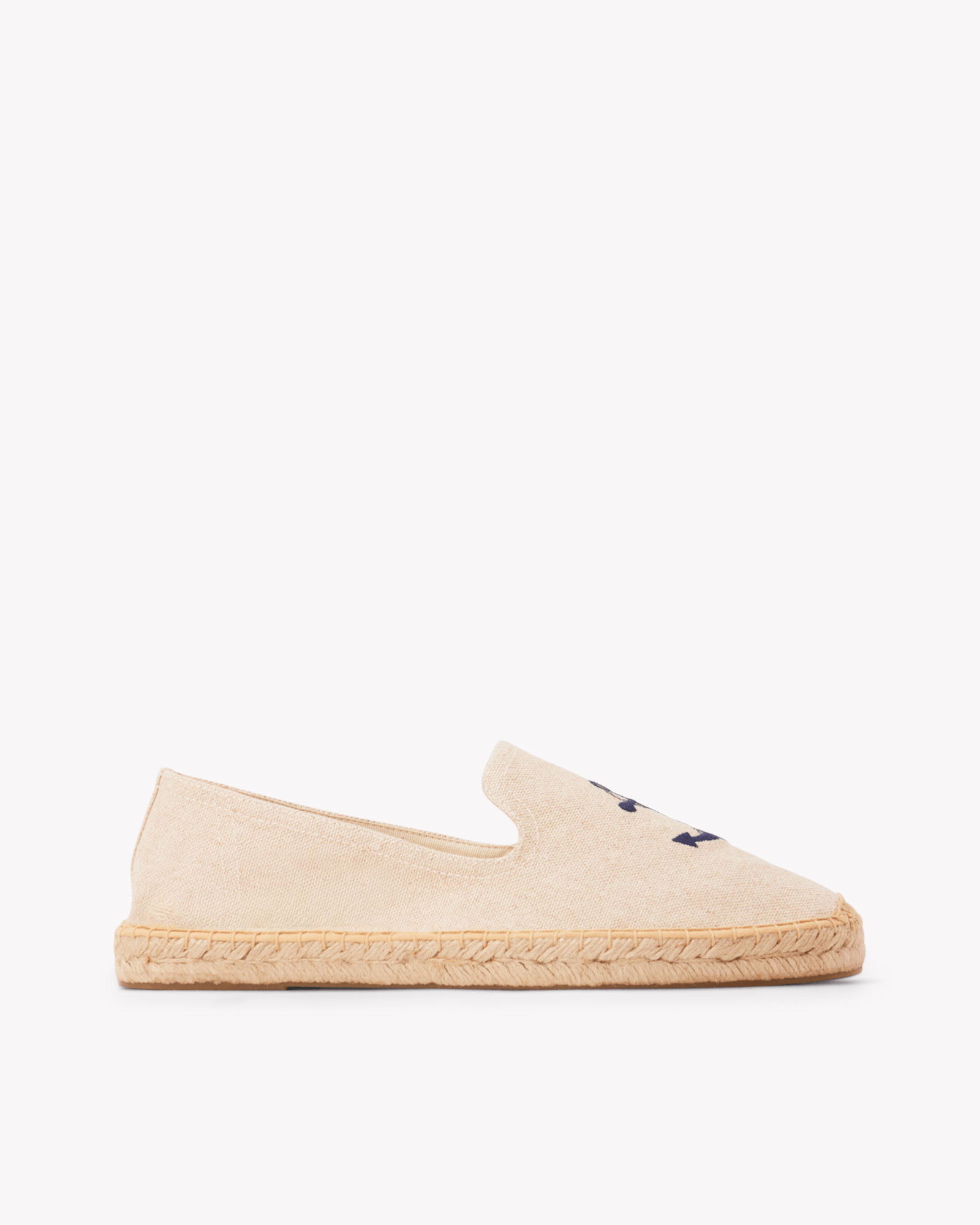 Men's Smoking Espadrille | Embroidery | Anchors - Natural Undyed - Mens Espadrilles - Anchors - Natural Undyed - ET2C - 