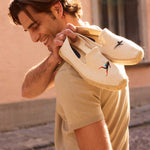 Men's Smoking Espadrille | Embroidery | Scuba & Sharks - Natural Undyed - Men's Espadrilles - Scuba & Sharks - Natural Undyed - Soludos - 