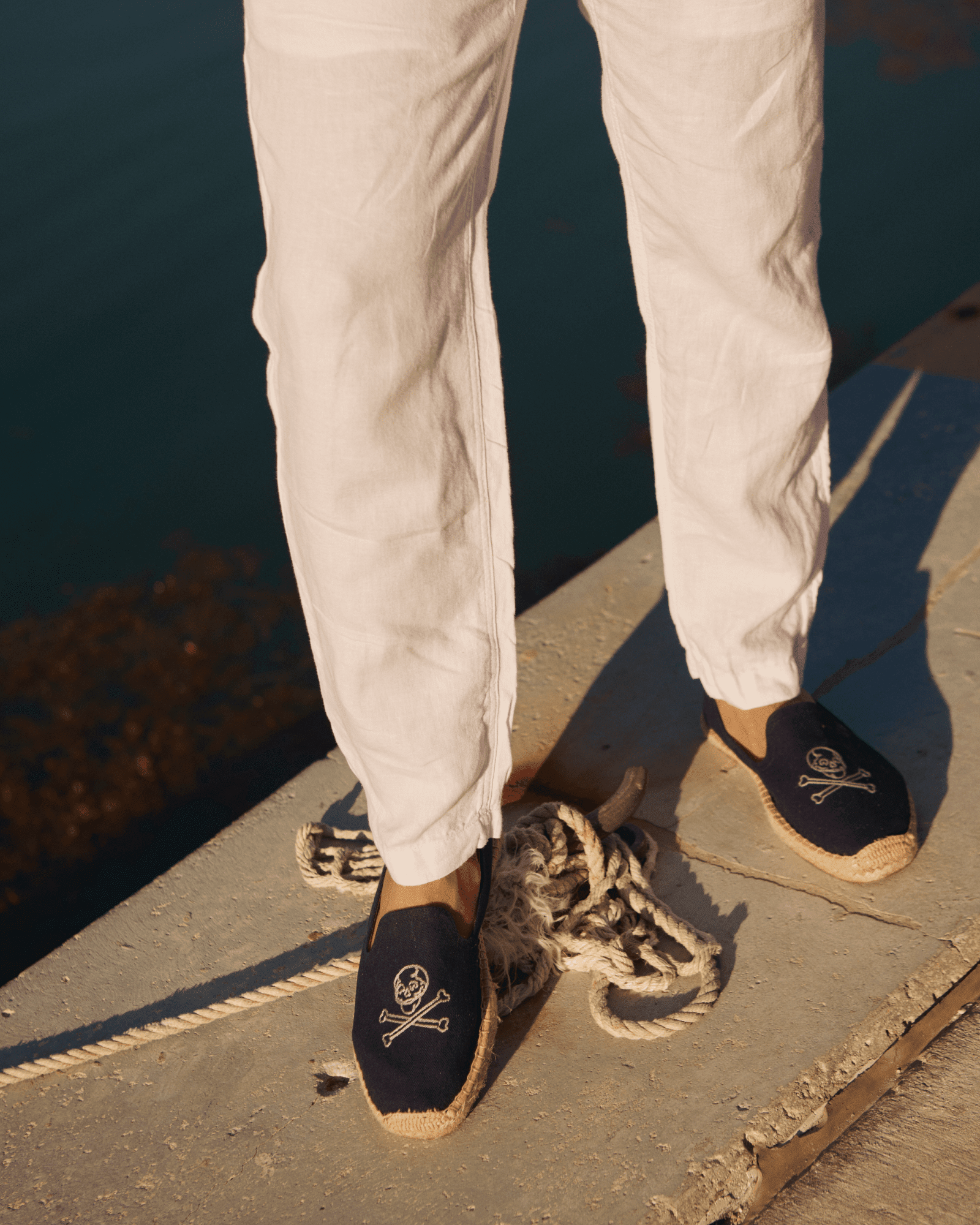 Men's Smoking Espadrille | Embroidery | Boneheads - Armada Blue - Mens Espadrilles - Boneheads - Armada Blue - Soludos - 