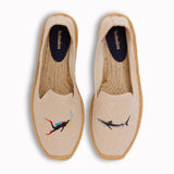 Men's Smoking Espadrille | Embroidery | Scuba & Sharks - Natural Undyed - Men's Espadrilles - Scuba & Sharks - Natural Undyed - Soludos - 