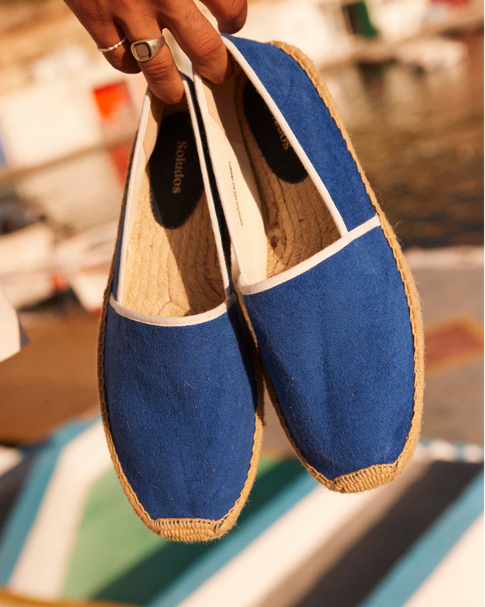 Men's Original Espadrille | Terry | French Blue - White - Men's Espadrilles - French Blue - White - Soludos - 