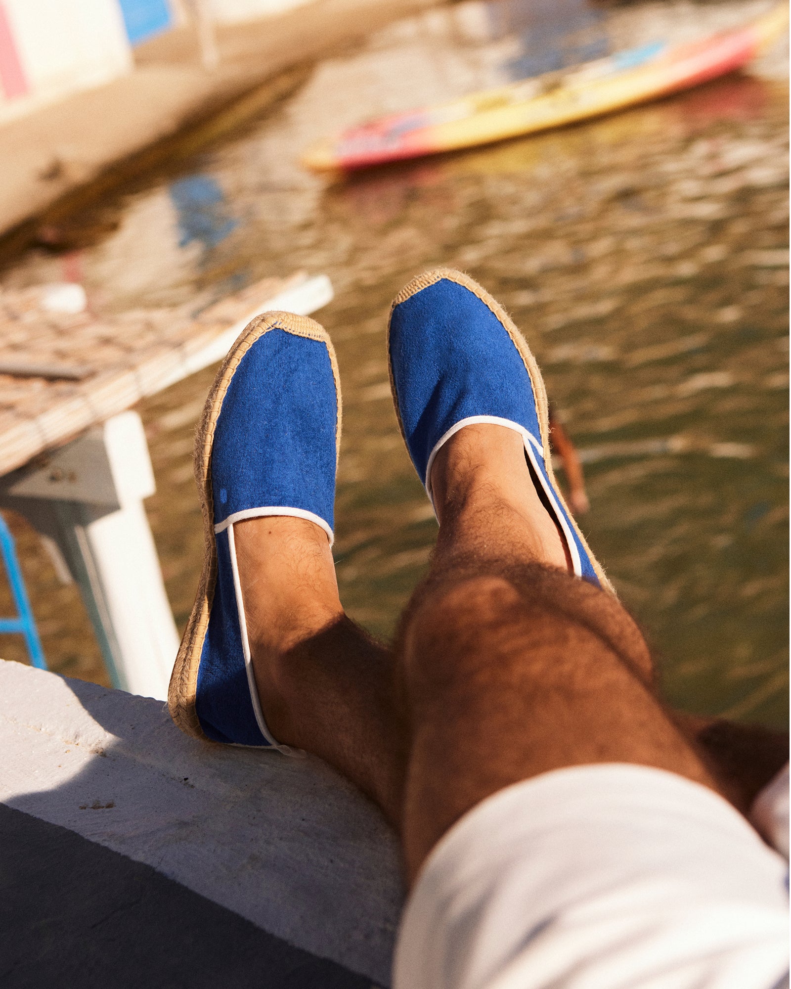 Men's Original Espadrille | Terry | French Blue - White - Men's Espadrilles - French Blue - White - Soludos - 