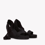 Women's Capri Wedge Espadrille | Linen Color | Noche Black - Womens Espadrilles - Noche Black - Soludos - 