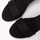 Women's Capri Wedge Espadrille | Linen Color | Noche Black - Womens Espadrilles - Noche Black - Soludos - 