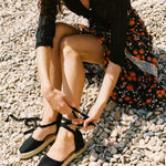 The Lauren Lace Up - Core - Noche Black - Women's - Women's Espadrilles - Noche Black - Soludos - 