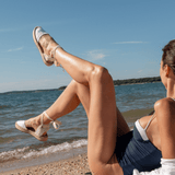 Women's Lauren Lace Up Espadrille | Linen Color | Oasis White
