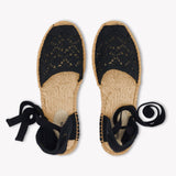 Womens_Espadrilles_The Lauren Lace Up_Crochet_Noche Black - Women's Espadrilles - Noche Black - Soludos - 