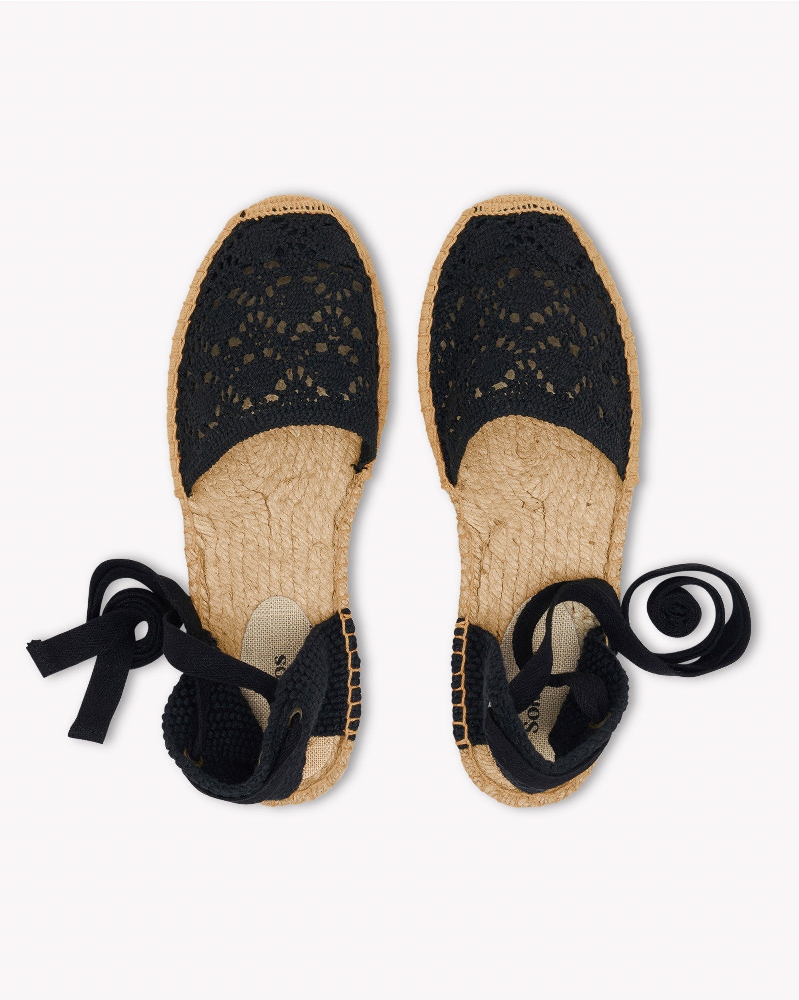 Womens_Espadrilles_The Lauren Lace Up_Crochet_Noche Black - Women's Espadrilles - Noche Black - Soludos - 