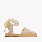 Womens_Espadrilles_The Lauren Lace Up_Crochet_La Concha Ivory - Women's Espadrilles - La Concha Ivory - Soludos - 