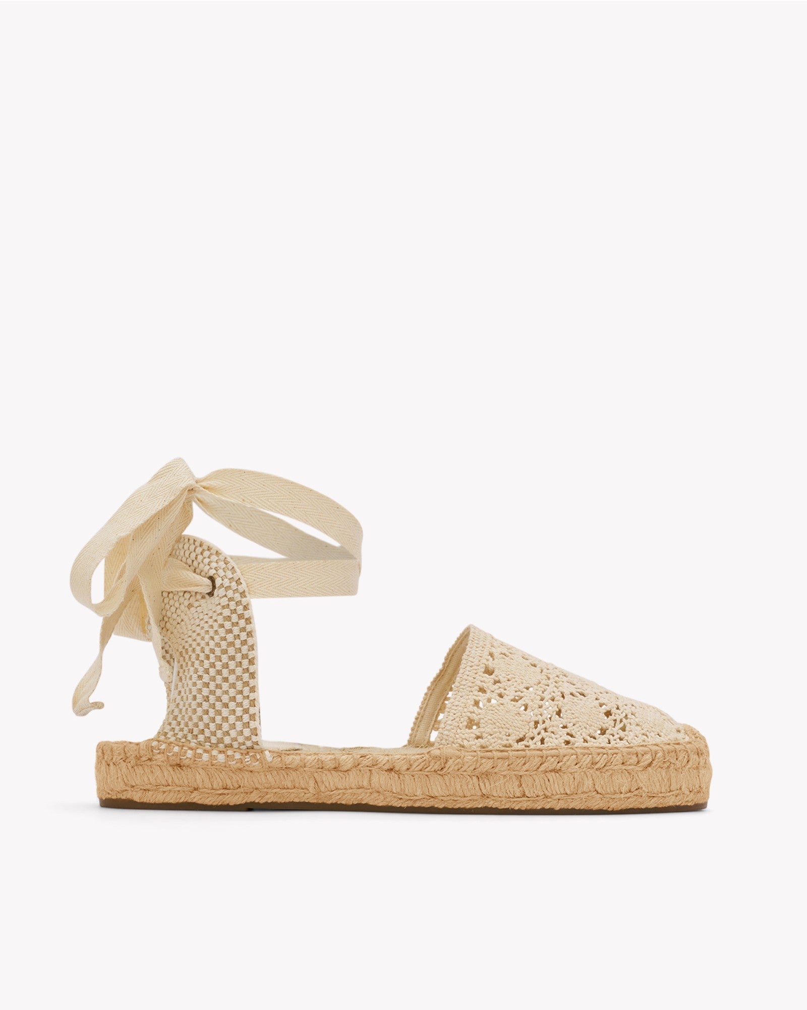 Womens_Espadrilles_The Lauren Lace Up_Crochet_La Concha Ivory - Women's Espadrilles - La Concha Ivory - Soludos - 