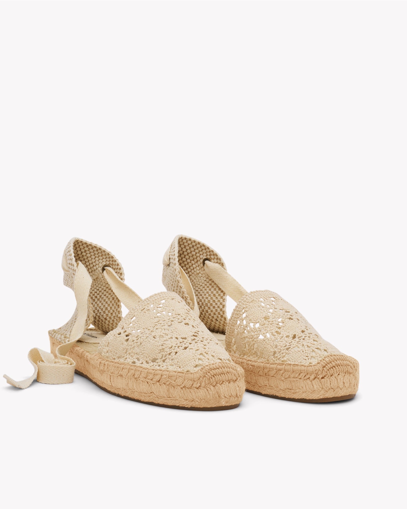 Womens_Espadrilles_The Lauren Lace Up_Crochet_La Concha Ivory - Women's Espadrilles - La Concha Ivory - Soludos - 