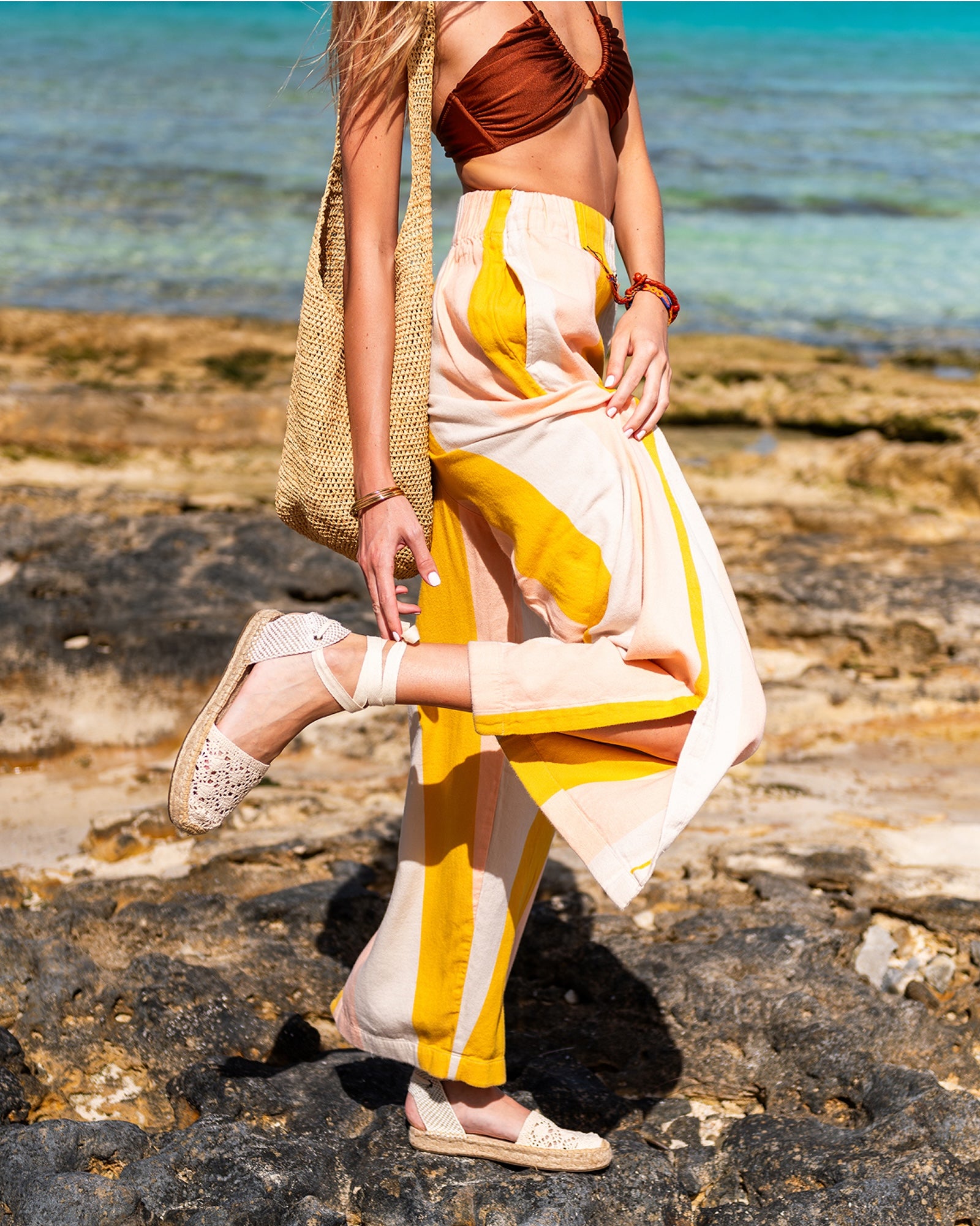 Lauren Lace Up La Concha Ivory Women's Flat Espadrille – Soludos