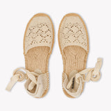Womens_Espadrilles_The Lauren Lace Up_Crochet_La Concha Ivory - Women's Espadrilles - La Concha Ivory - Soludos - 