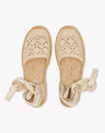 Womens_Espadrilles_The Lauren Lace Up_Crochet_La Concha Ivory - Women's Espadrilles - La Concha Ivory - Soludos - 