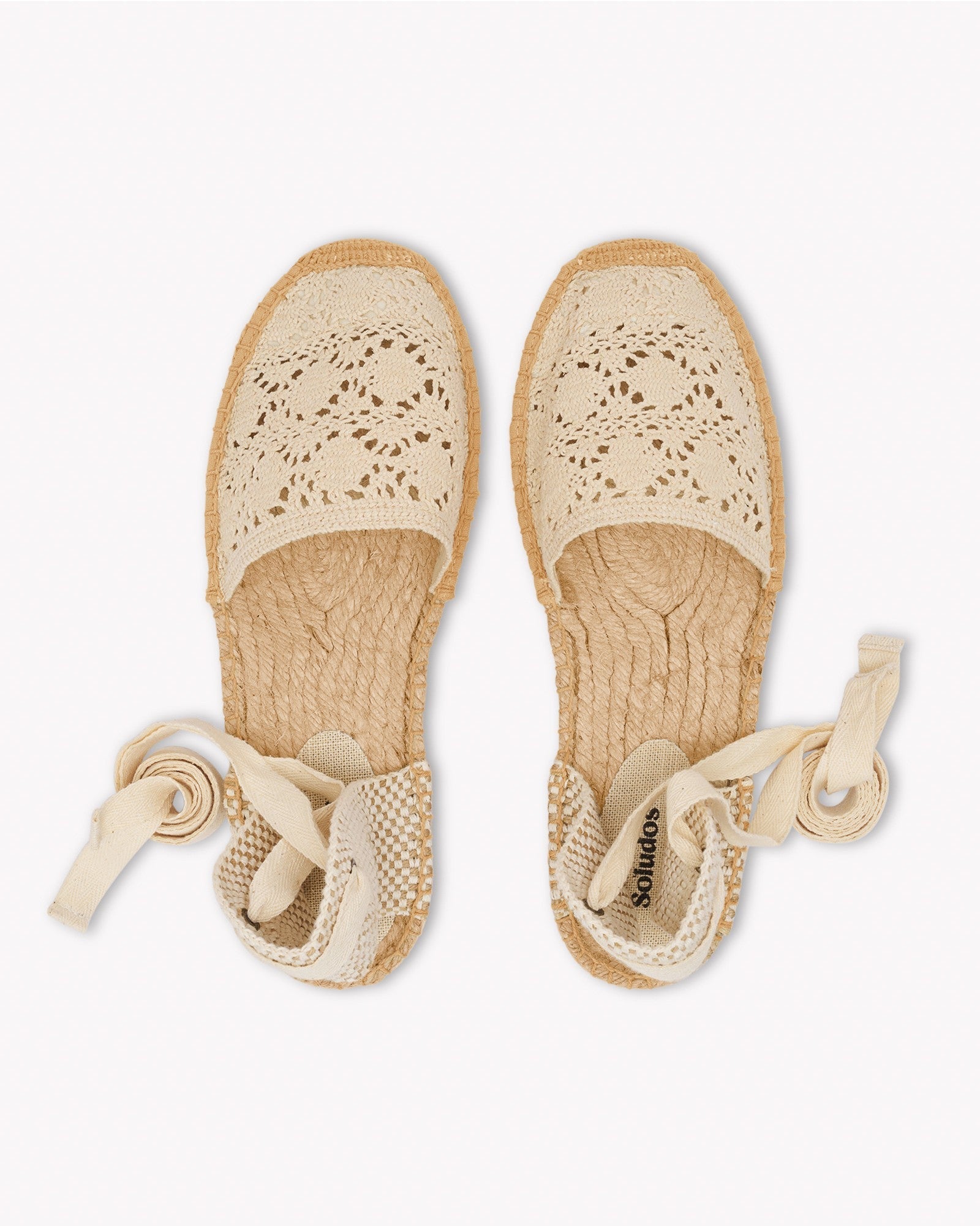 Womens_Espadrilles_The Lauren Lace Up_Crochet_La Concha Ivory - Women's Espadrilles - La Concha Ivory - Soludos - 