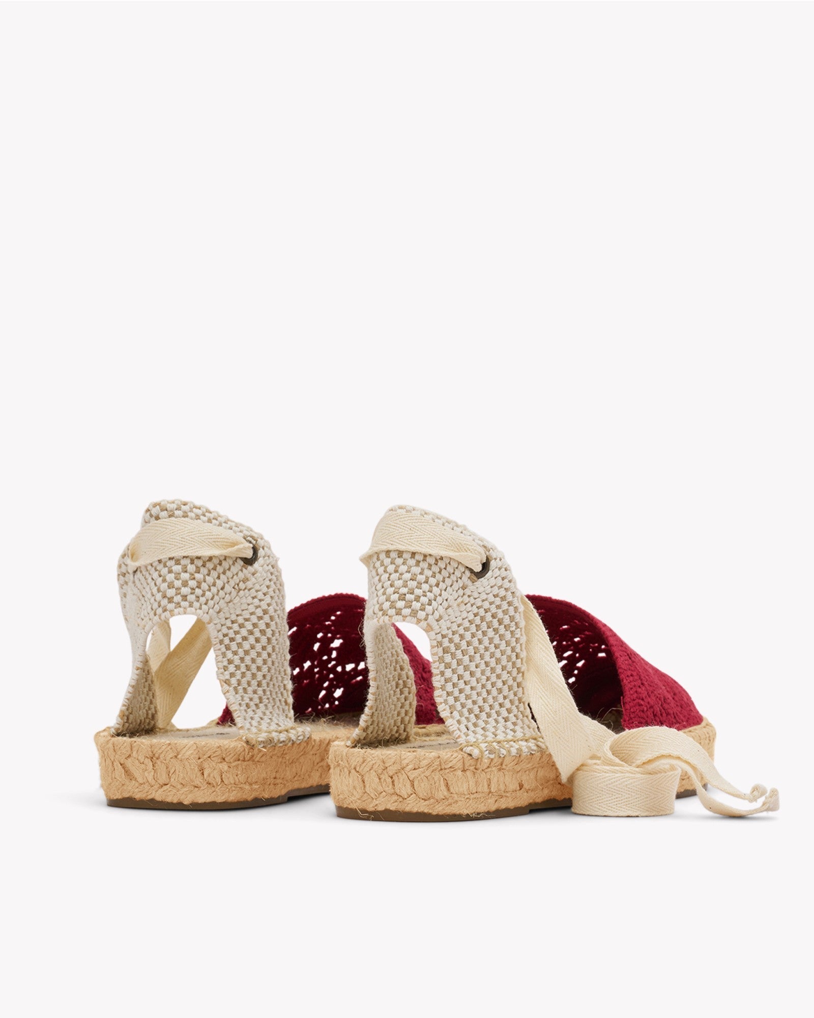 Womens_Espadrilles_The Lauren Lace Up_Crochet_Reef Red - Women's Espadrilles - Reef Red - Soludos - 