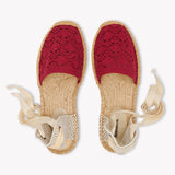 Womens_Espadrilles_The Lauren Lace Up_Crochet_Reef Red - Women's Espadrilles - Reef Red - Soludos - 