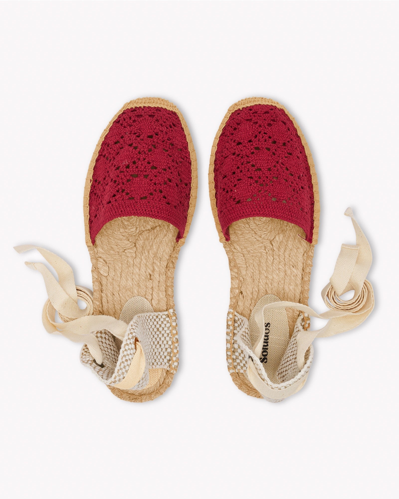 Womens_Espadrilles_The Lauren Lace Up_Crochet_Reef Red - Women's Espadrilles - Reef Red - Soludos - 