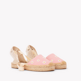 Women's Lauren Lace Up Espadrille | Embroidery | Daisies - Dusty Rose Pink