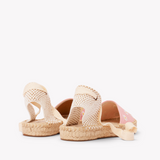 Women's Lauren Lace Up Espadrille | Embroidery | Daisies - Dusty Rose Pink