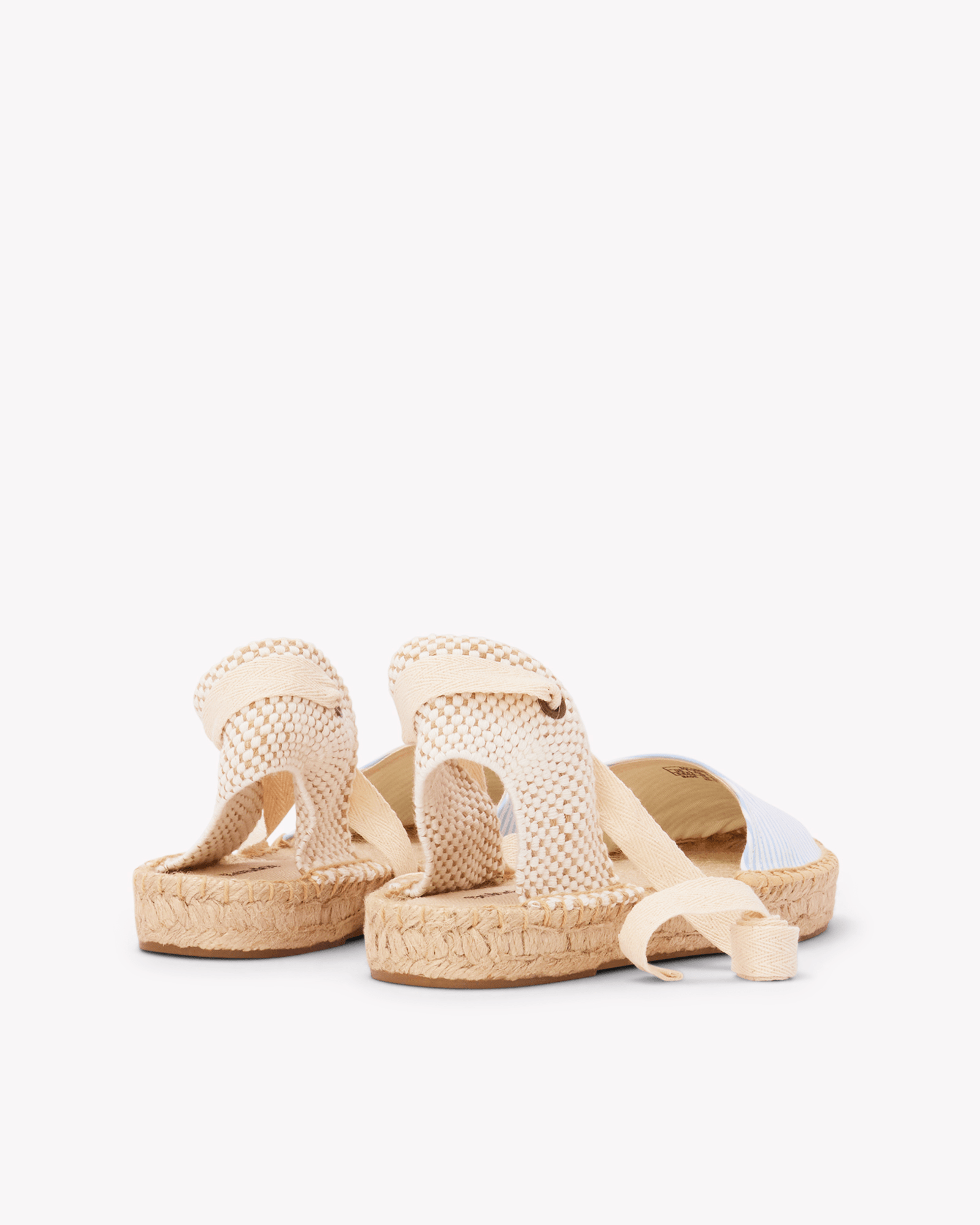 Women's Lauren Lace Up Espadrille | Seersucker | Classic Blue - Womens Espadrilles - Classic Blue - ET2C - 