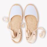 Women's Lauren Lace Up Espadrille | Seersucker | Classic Blue - Womens Espadrilles - Classic Blue - ET2C - 