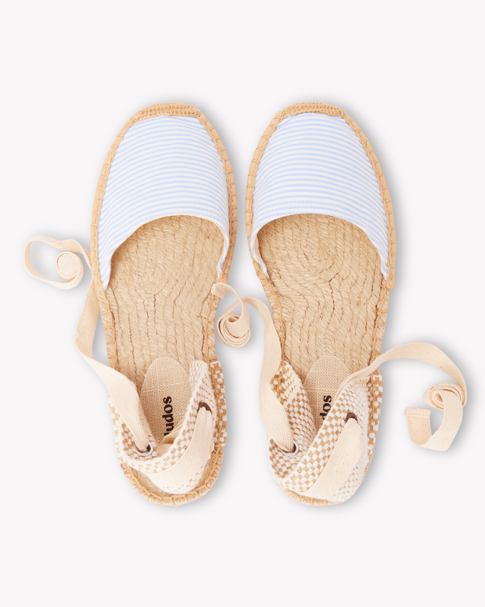 Women's Lauren Lace Up Espadrille | Seersucker | Classic Blue - Womens Espadrilles - Classic Blue - ET2C - 