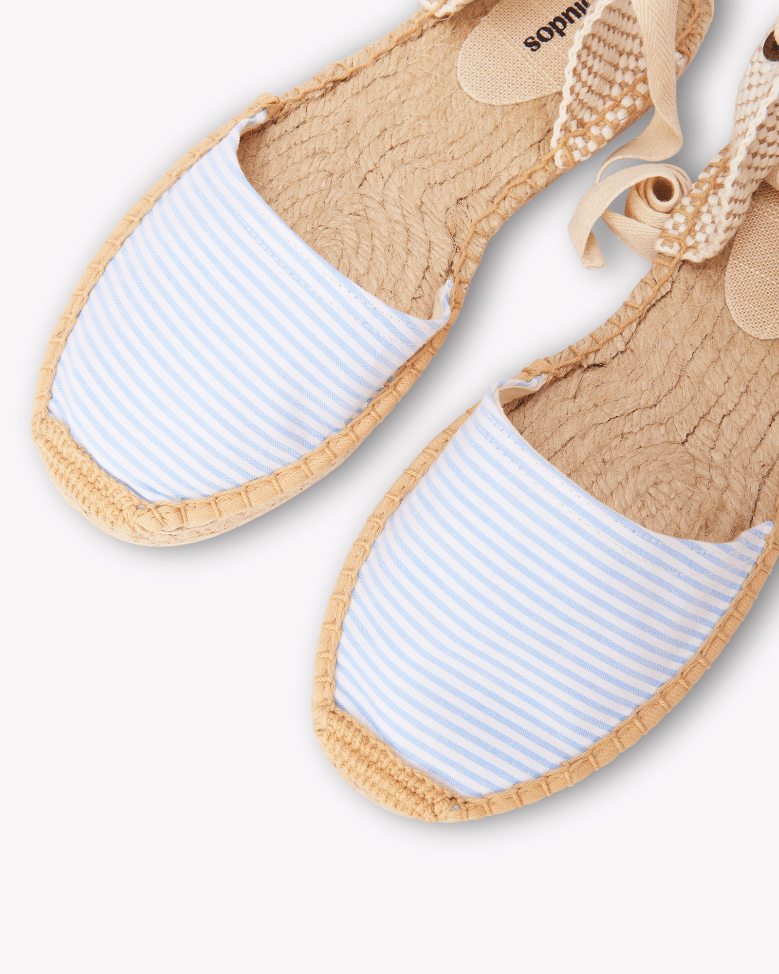 Women's Lauren Lace Up Espadrille | Seersucker | Classic Blue - Womens Espadrilles - Classic Blue - ET2C - 