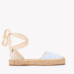 Women's Lauren Lace Up Espadrille | Seersucker | Classic Blue - Womens Espadrilles - Classic Blue - ET2C - 