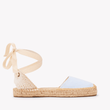 Women's Lauren Lace Up Espadrille | Seersucker | Classic Blue - Womens Espadrilles - Classic Blue - ET2C - 