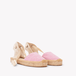 Women's Lauren Lace Up Espadrille | Seersucker | Classic Pink - Womens Espadrilles - Classic Pink - ET2C - 