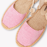 Women's Lauren Lace Up Espadrille | Seersucker | Classic Pink - Womens Espadrilles - Classic Pink - ET2C - 