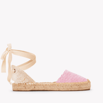 Women's Lauren Lace Up Espadrille | Seersucker | Classic Pink - Womens Espadrilles - Classic Pink - ET2C - 