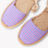 Women's Lauren Lace Up Espadrille | Vichy | Blue - Pink - Womens Espadrilles - Blue - Pink - ET2C - 