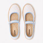 Women's Mary Jane Espadrille | Eyelet | Oasis White - Sky Blue - Womens Espadrilles - Oasis White - Sky Blue - Soludos - 