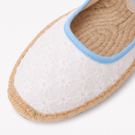 Women's Mary Jane Espadrille | Eyelet | Oasis White - Sky Blue - Womens Espadrilles - Oasis White - Sky Blue - Soludos - 