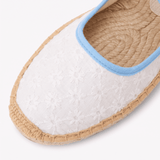 Women's Mary Jane Espadrille | Eyelet | Oasis White - Sky Blue - Womens Espadrilles - Oasis White - Sky Blue - Soludos - 