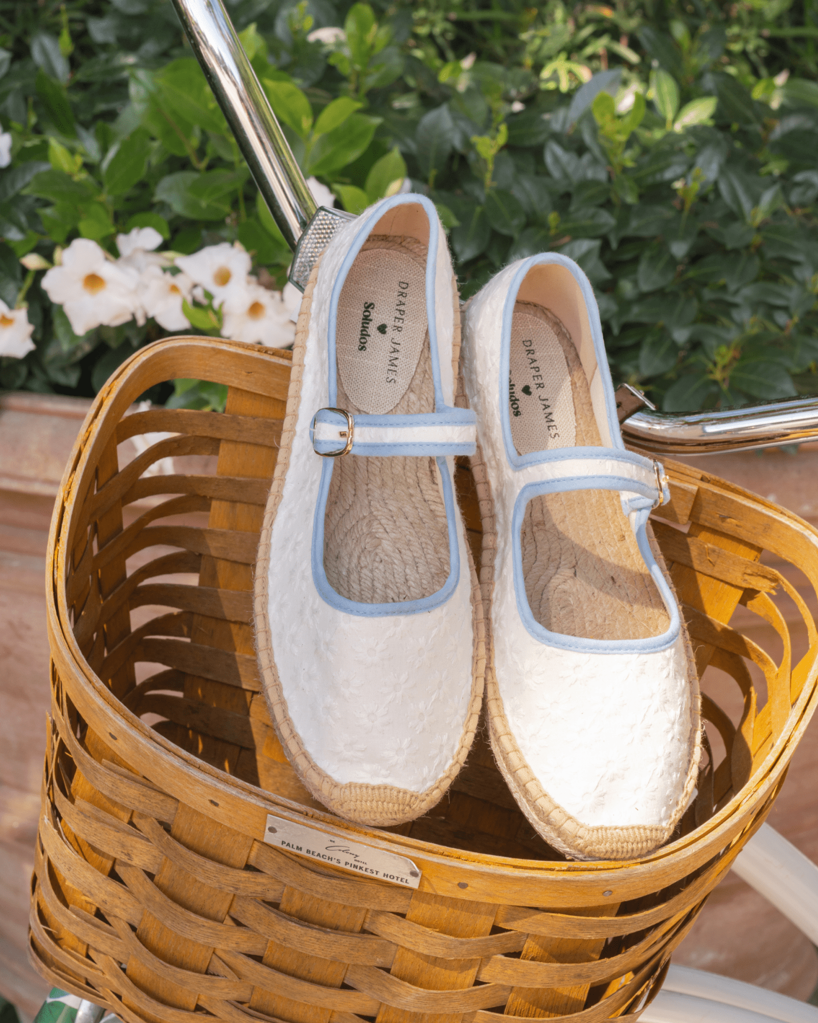 Women's Mary Jane Espadrille | Eyelet | Oasis White - Sky Blue - Womens Espadrilles - Oasis White - Sky Blue - Soludos - 