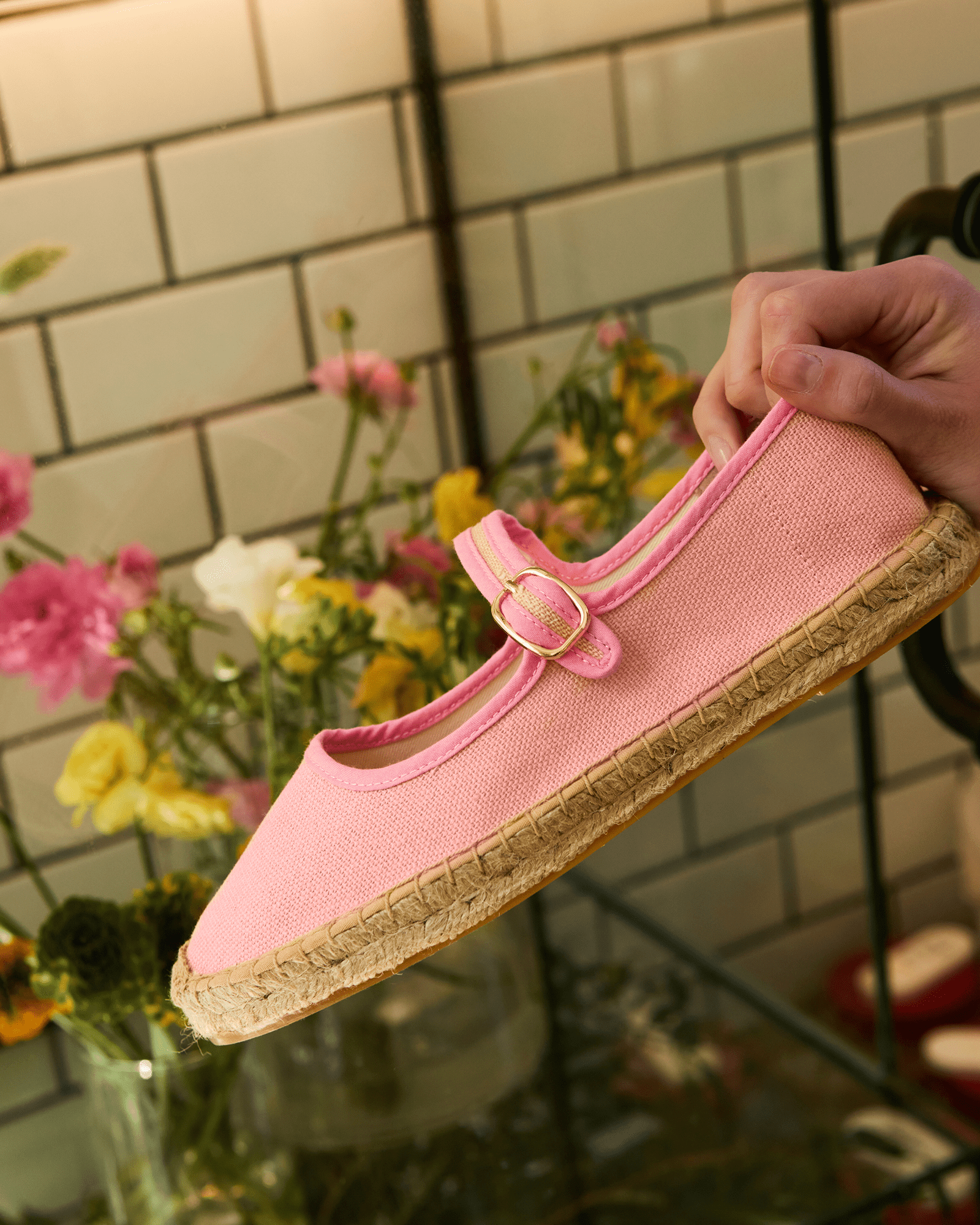 Women's Mary Jane Espadrille | Woven Color | Dusty Rose Pink - Womens Espadrilles - Dusty Rose Pink - ET2C - 