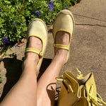 Women's Mary Jane Espadrille | Woven Color | Butter Yellow - Womens Espadrilles - Butter Yellow - ET2C - 
