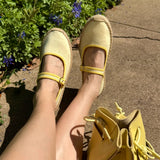 Women's Mary Jane Espadrille | Woven Color | Butter Yellow - Womens Espadrilles - Butter Yellow - ET2C - 