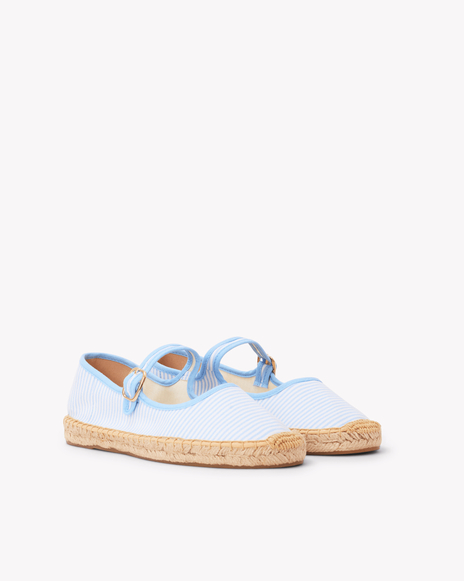 Women's Mary Jane Espadrille | Seersucker | Classic Blue - Womens Espadrilles - Classic Blue - ET2C - 