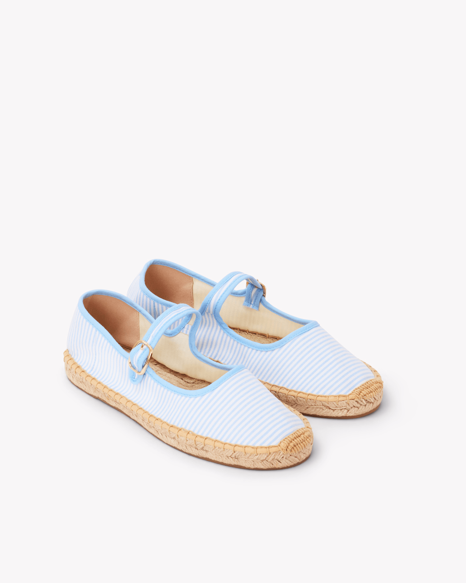 Women's Mary Jane Espadrille | Seersucker | Classic Blue - Womens Espadrilles - Classic Blue - ET2C - 