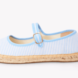 Women's Mary Jane Espadrille | Seersucker | Classic Blue - Womens Espadrilles - Classic Blue - ET2C - 