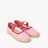 Women's Mary Jane Espadrille | Seersucker | Classic Pink - Womens Espadrilles - Classic Pink - ET2C - 