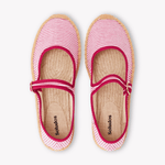 Women's Mary Jane Espadrille | Seersucker | Classic Pink - Womens Espadrilles - Classic Pink - ET2C - 