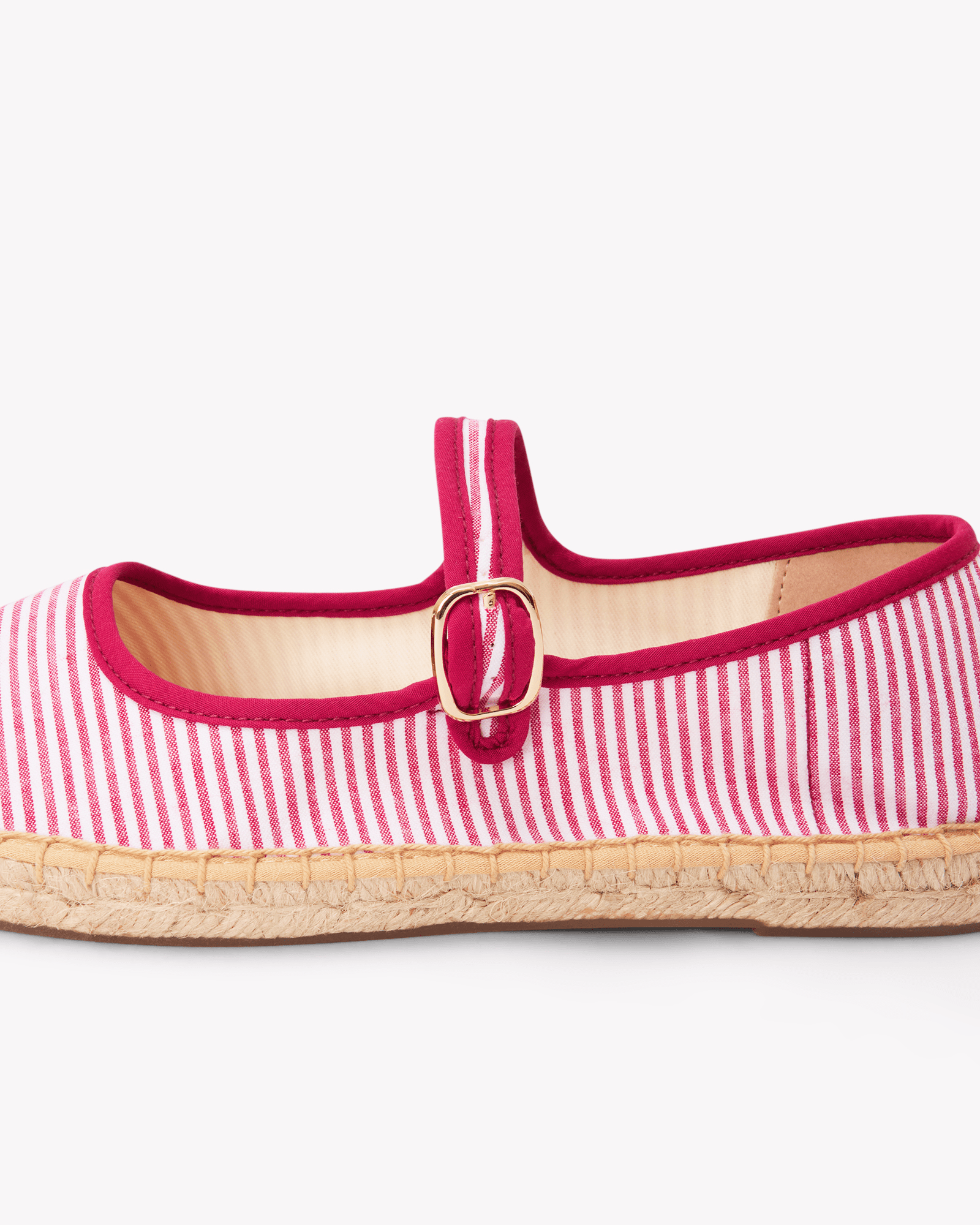 Women's Mary Jane Espadrille | Seersucker | Classic Pink - Womens Espadrilles - Classic Pink - ET2C - 