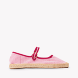 Women's Mary Jane Espadrille | Seersucker | Classic Pink - Womens Espadrilles - Classic Pink - ET2C - 